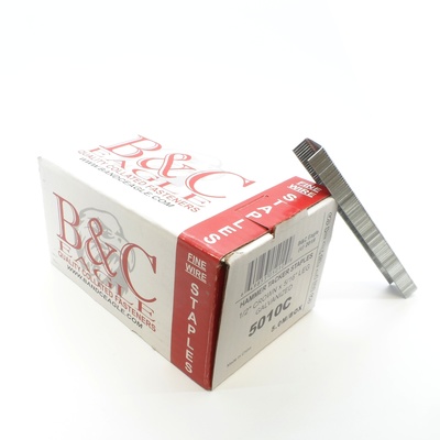 B&C Eagle Quality Hammer Tacker Staples 1/2" Crown x 5/16 Leg Galvanized 5010C 