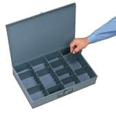 119-95 ADJUSTABLE LARGE STEEL COMPARTMENT BOX 18X12X3