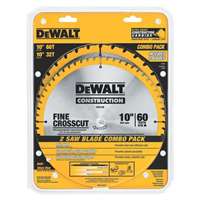 DW-3106P5 CONSTRUCTION 10" COMBO PACK WITH DW3106 10" 60T BLADE AND DW3103 10" 32T BLADE