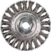 PFE-82295 4" X .014 X 5/8-11 KNOT WHEEL BRUSH - FULL CABLE TWIST - STAINLESS STEEL WIRE